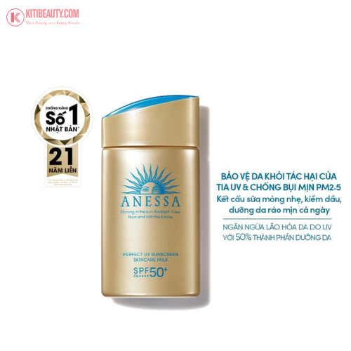 Sữa Chống Nắng Dưỡng Da Kiềm Dầu Anessa Perfect UV Sunscreen Skincare Milk SPF50+ 60ml